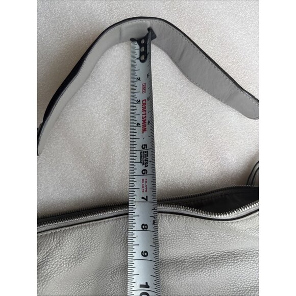 Michael Kors Gray Leather Hobo Bag With Adjustable Strap & Metal Feet - Picture 11 of 11